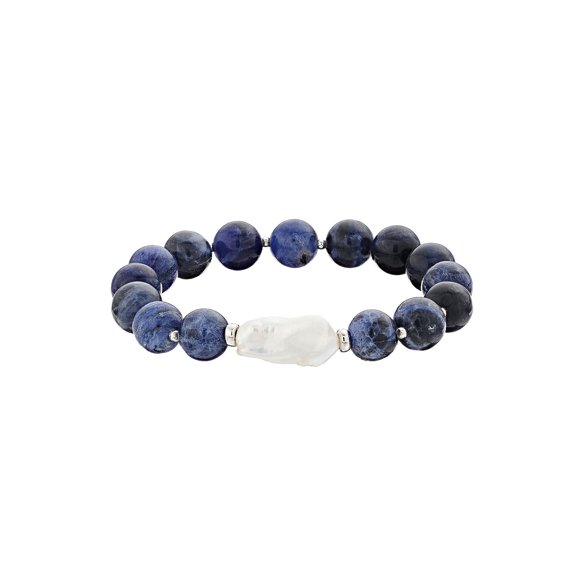 Aleure Precioso 10 mm Bead & Freshwater Pearl Stretch Bracelet, Womens, S