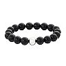 Aleure Precioso Sterling Silver 10 mm Bead Station Stretch Bracelet