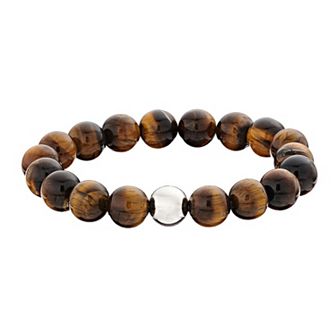 Aleure Precioso Sterling Silver 10 mm Bead Station Stretch Bracelet