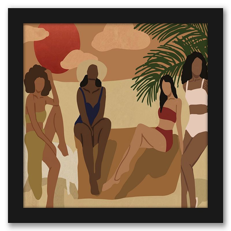 50849755 Americanflat Beach Day Framed Wall Art, Black, 22X sku 50849755