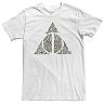Big & Tall Harry Potter Deathly Hallows Sketch Text Fill Tee