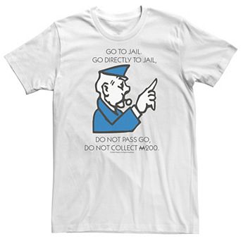 Big & Tall Monopoly Go Directly To Jail Tee