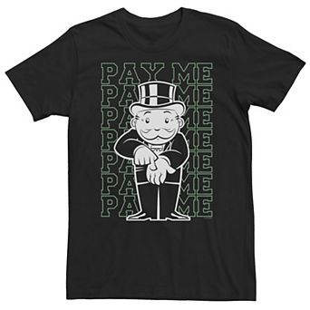 Big & Tall Monopoly Rich Uncle Pennybags Pay Me Tee