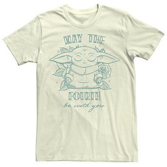 Men's Star Wars May The Fourth Be With You Grogu Line Art Tee