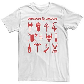 Big & Tall Dungeons & Dragons Classes Icons Tee