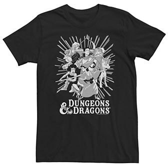 Big & Tall Dungeons & Dragons Group Shot Dark Tones Tee