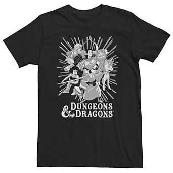 Big & Tall Dungeons & Dragons Group Shot Dark Tones Tee