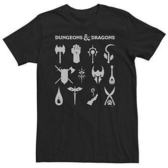 Big & Tall Dungeons & Dragons Classes Icons Tee
