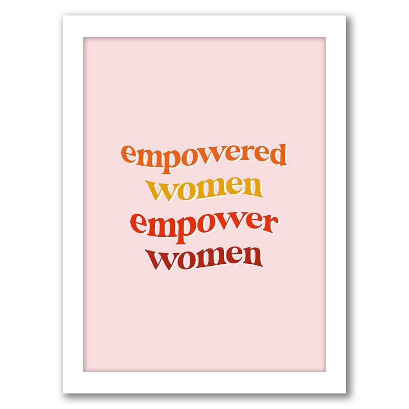 Americanflat Empowered Women Framed Wall Art, White, 24X36