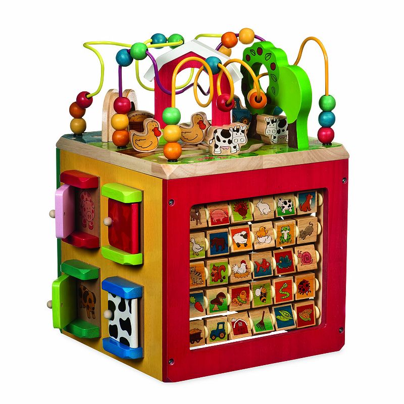 Battat – Wooden Activity Cube – Discover Farm Animals Activity Center for Kids 1 year +  Standard