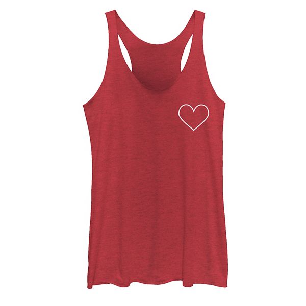 Juniors' Heart Pocket Graphic Tank Top