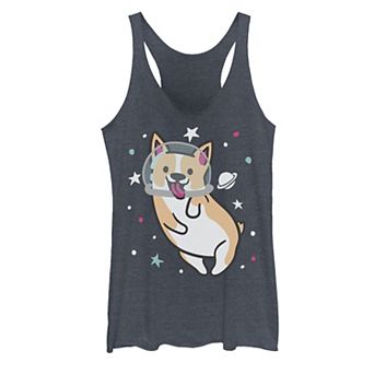 Juniors' Space Corgi Graphic Tank Top