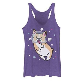 Juniors' Space Corgi Graphic Tank Top
