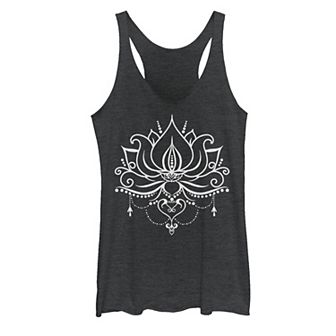 Juniors' Tie Dye Lotus Bloom Graphic Tank Top