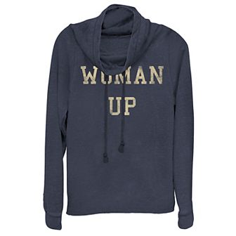 Women's Woman Up Bold Cowlneck Graphic Lightweight Long Sleeve