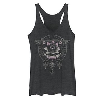 Juniors' Lotus Flower Geometric Graphic Tank Top