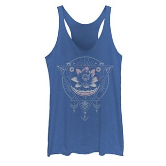 Juniors' Lotus Flower Geometric Graphic Tank Top
