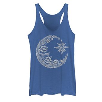 Juniors' Lace Crescent Moon Graphic Tank Top