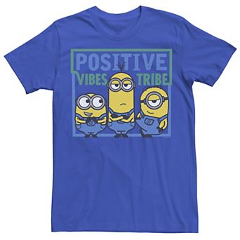 Men's Despicable Me Minions Group Shot Blue Positive Vibes Tribe Tee
