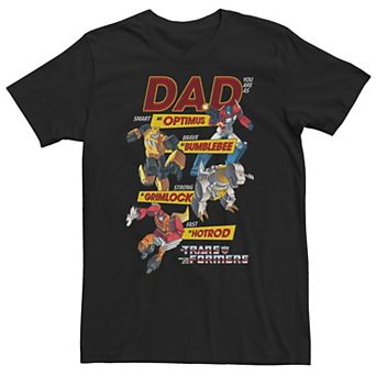 Big & Tall Transformers Dad You Are Smart Brave Strong Fast Tee