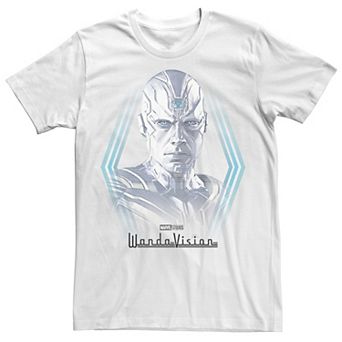 Men's Marvel WandaVision Vision White Appearance Portrait Tee