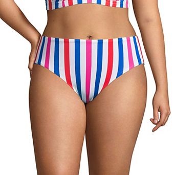 Plus Size Lands' End UPF 50 Striped Reversible Bikini Swim Bottoms