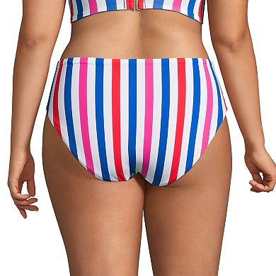 Plus Size Lands' End UPF 50 Striped Reversible Bikini Swim Bottoms