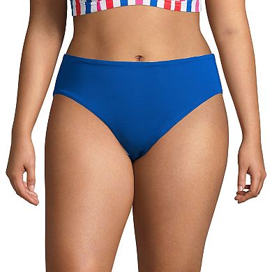 Plus Size Lands' End UPF 50 Striped Reversible Bikini Swim Bottoms