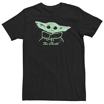 Big & Tall Star Wars The Mandalorian The Child Spray Paint Portrait Tee