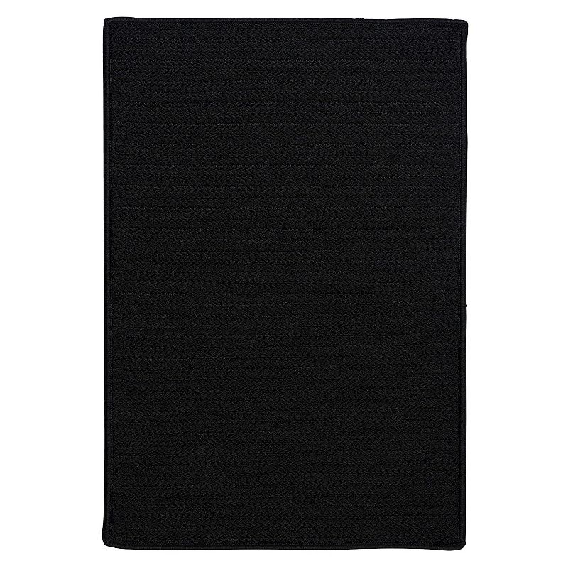 Colonial Mills Simply Home Solid Indoor Outdoor Rug, Black, 10Ft Sq
