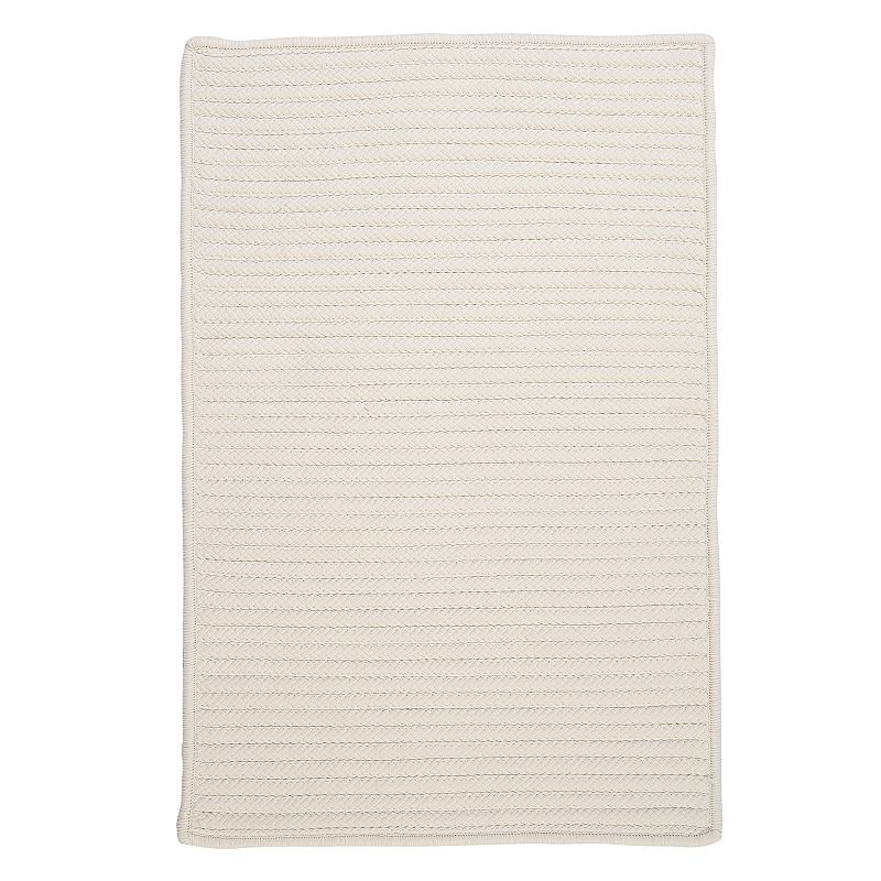 Colonial Mills Simply Home Solid Indoor Outdoor Rug, White, 5Ft Sq