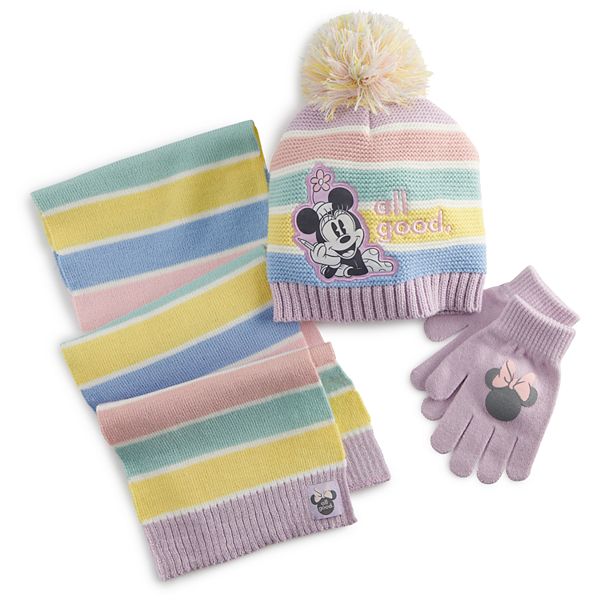 Disney Minnie Girls Hat Scarf Gloves Set