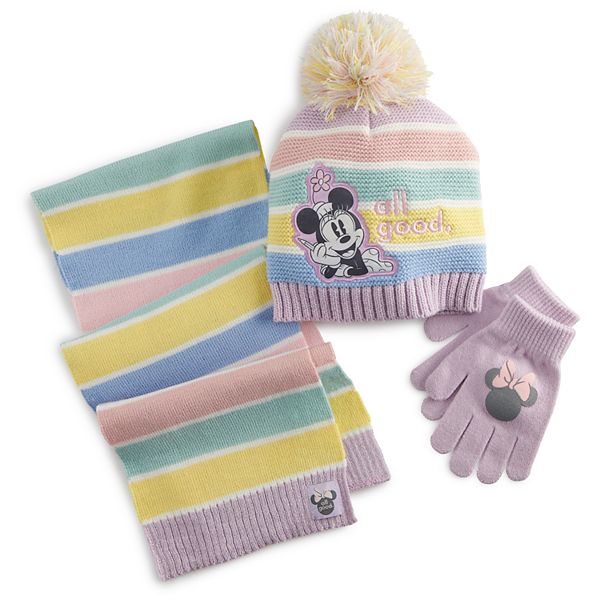 Disney Minnie Girls Hat Scarf Gloves Set Disney Minnie Girls Hat Scarf Gloves Set