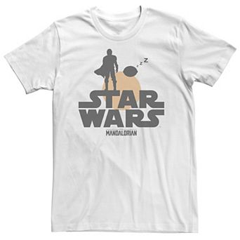 Big & Tall Star Wars The Mandalorian The Child Sunset Silhouette Logo Tee