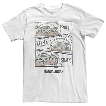 Big & Tall Star Wars The Mandalorian The Child Protect Attack Snack Tee