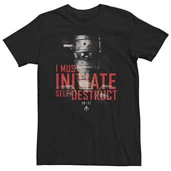 Big & Tall Star Wars The Mandalorian IG-11 Self-Destruct Overlay Tee