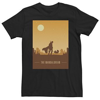 Big & Tall Star Wars The Mandalorian & The Child Silhouette Poster Tee