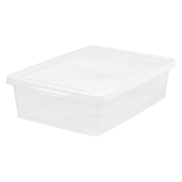 IRIS USA 28 Quart Plastic Storage Bin Tote Organizing Container with  Latching Lid, Stackable and Nestable, Clear, 10 Pack