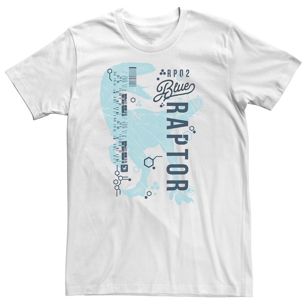 Big & Tall Jurassic World Two Blue Raptor DNA Code Silhouette Tee