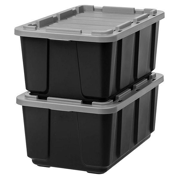 IRIS USA 27 Gallon Stackable Utility Storage Tote with Secure Lid