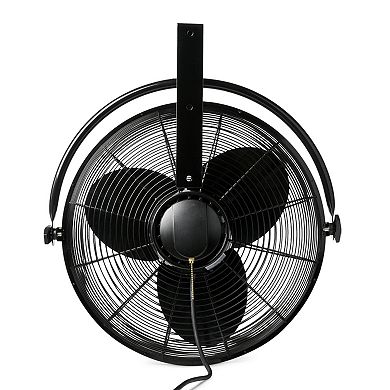 Air King 20" 1/6 HP 3-Speed Non-Oscillating Enclosed Steel Wall Mount Fan, Black