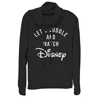 Disney's Juniors' "Let's Cuddle" Cowlneck Graphic Lightweight Long Sleeve