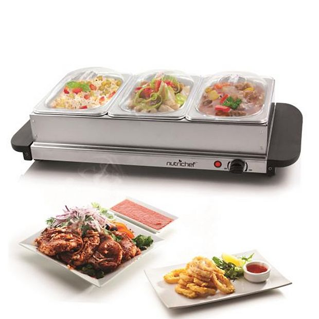 Electric Hot Plate Food Warmer - Dual Buffet Server Chafing Dish