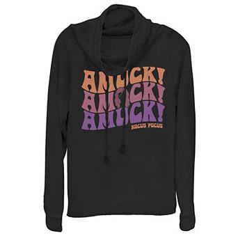Disney's Hocus Pocus Juniors' "Amuck Amuck Amuck" Cowlneck Graphic Lightweight Long Sleeve