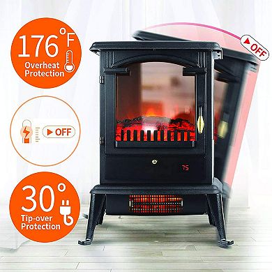 LifeSmart LifePro 1500W 3 Sided Electric Infrared Quartz Indoor Stove Heater