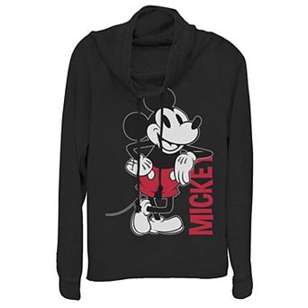Disney's Mickey Mouse Juniors' Vintage Cowlneck Graphic Lightweight Long Sleeve