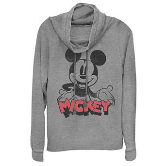 Disney's Mickey Mouse Juniors' Happy Cowlneck Graphic Lightweight Long Sleeve