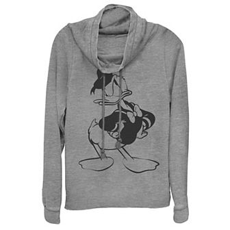 Disney Donald Duck Juniors' Pose Cowlneck Graphic Lightweight Long Sleeve