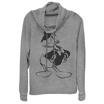 Disney Donald Duck Juniors' Pose Cowlneck Graphic Lightweight Long Sleeve