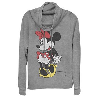 Disney's Minnie Mouse Juniors' Cowlneck Graphic Lightweight Long Sleeve